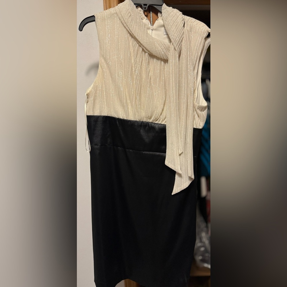 Sophia Christina, size 12, worn once, black and off white with glitter